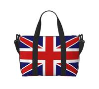 Bolsa de viaje con estampado de bandera inglesa, bolsa de equipaje, bolsa de gimnasio, bolsa de fin de semana, bolsa de noche, color negro, talla única, Negro, One Size