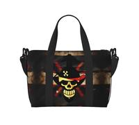 Bolsa de viaje con estampado de bandera pirata para mujer, bolsa de transporte ligera, bolsa de artículos personales, Black, Talla única