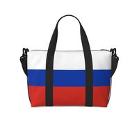Bolsa de viaje con estampado de bandera rusa, bolsa de equipaje, bolsa de gimnasio, bolsa de fin de semana, bolsa de noche, color negro, talla única, Negro, One Size