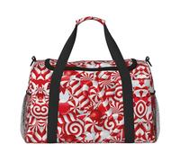 Bolsa de viaje con estampado de bastones de caramelo, bolsa de fin de semana, bolsa de entrenamiento, bolsa de yoga, bolsa de lona para artículos personales para Audlts, Black, Talla única