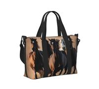 Bolsa de viaje con estampado de caballos corriendo, bolsa de mano para fin de semana, para viajes, gimnasio, yoga