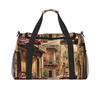 Bolsa de viaje con estampado de calle italiana, bolsa de transporte de 50 x 33 x 25,9 cm, elegante bolsa para gimnasio