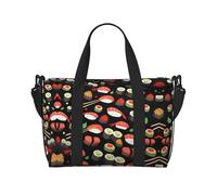 Bolsa de viaje con estampado de camarones japoneses sushi para adultos, adecuada para viajes, camping, picnics