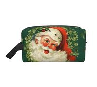 Bolsa de viaje con estampado de corona de Papá Noel, organizador de maquillaje para mujeres y hombres, gran capacidad para cosméticos, accesorios, artículos de tocador, champú y artículos esenciales