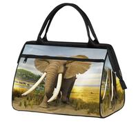 Bolsa de viaje con estampado de elefante para mujeres y hombres, 24 L, bolsa de fin de semana de elefante, bolsa deportiva para gimnasio, viajes, durante la noche, color, 24 L, Organizador de bolsas
