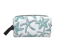 Bolsa de viaje con estampado de estrella de mar, organizador de maquillaje para mujeres y hombres, gran capacidad para cosméticos, accesorios, artículos de tocador, champú y artículos esenciales