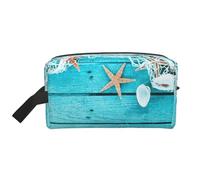Bolsa de viaje con estampado de estrella de mar, organizador de maquillaje para mujeres y hombres, gran capacidad para cosméticos, accesorios, artículos de tocador, champú y artículos esenciales