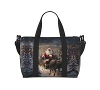 Bolsa de viaje con estampado de Feliz Navidad, para gimnasio y viajes, ideal para escapadas deportivas de fin de semana, color negro, talla única, Black, Talla única