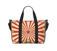 Bolsa de viaje con estampado de fondo de circo vintage, bolsa de gimnasio de gran capacidad, bolsa de hombro ligera para fin de semana, unisex