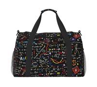 Bolsa de viaje con estampado de fórmula matemática, bolsa de fin de semana, bolsa de entrenamiento, bolsa de yoga, bolsa de lona para artículos personales para Audlts, Black, Talla única