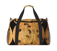 Bolsa de viaje con estampado de galletas de chocolate, bolsa de viaje de gran capacidad, elegante bolsa funcional, Negro -, Talla única