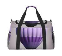Bolsa de viaje con estampado de globo aerostático de color lavanda, elegante, con cremallera impermeable para avión o gimnasio