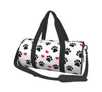 Bolsa de viaje con estampado de huellas de corazón, bonita bolsa de gimnasio para hombres y mujeres, bolsa deportiva para viajes de fin de semana, trabajo, camping