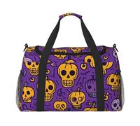 Bolsa de viaje con estampado de huesos de esqueleto de calabaza, bolsa de transporte de 19.7 x 13 x 10.2 pulgadas, elegante bolsa para gimnasio