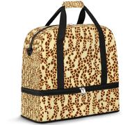 Bolsa de viaje con estampado de jirafa animal para mujeres y hombres, bolsa de fin de semana, plegable, separada, 47 L, bolsa de mano para deportes, gimnasio, yoga, color, 47 L, Organizador de bolsas