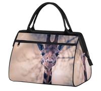 Bolsa de viaje con estampado de jirafa para mujeres y hombres, 24 L, bolsa de fin de semana de animales de jirafa, bolsa deportiva para gimnasio, viajes, durante la noche, color, 24 L, Organizador de