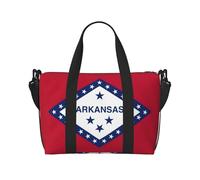 Bolsa de viaje con estampado de la bandera de Arkansas, bolsa de viaje, bolsa de gimnasio deportiva, bolsa de fin de semana, bolsa de noche, negro, talla única, Negro , Talla única