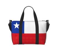 Bolsa de viaje con estampado de la bandera de Chile, bolsa de equipaje de mano, bolsa de gimnasio, bolsa de fin de semana, bolsa de noche, color negro, talla única, Negro, One Size