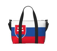 Bolsa de viaje con estampado de la bandera de Eslovaquia, bolsa de equipaje de mano, bolsa de gimnasio, bolsa de fin de semana, bolsa de noche, color negro, talla única, Negro, One Size