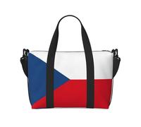 Bolsa de viaje con estampado de la bandera de la República Checa, bolsa de equipaje de mano, bolsa de gimnasio, bolsa de fin de semana, Negro -, Talla única