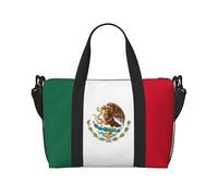 Bolsa de viaje con estampado de la bandera de México, bolsa de equipaje de mano, bolsa de gimnasio, bolsa de fin de semana, bolsa de noche, color negro, talla única, Negro, One Size