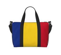 Bolsa de viaje con estampado de la bandera de Rumanía, bolsa de equipaje de mano, bolsa de gimnasio, bolsa de fin de semana, bolsa de noche, color negro, talla única, Negro, One Size