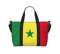 Bolsa de viaje con estampado de la bandera de Senegal, bolsa de equipaje de mano, bolsa de gimnasio, bolsa de fin de semana, bolsa de noche, color negro, talla única, Negro, One Size