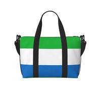 Bolsa de viaje con estampado de la bandera de Sierra Leona, bolsa de equipaje de mano, bolsa de gimnasio, bolsa de fin de semana, bolsa de noche, color negro, talla única, Black, Talla única