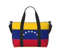 Bolsa de viaje con estampado de la bandera de Venezuela, bolsa de equipaje de mano, bolsa de gimnasio, bolsa de fin de semana, Negro -, Talla única