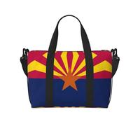 Bolsa de viaje con estampado de la bandera del estado de Arizona, bolsa de equipaje, bolsa de gimnasio, bolsa de fin de semana, Negro -, Talla única