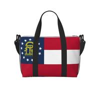 Bolsa de viaje con estampado de la bandera del estado de Georgia, bolsa de equipaje, bolsa de gimnasio, bolsa de fin de semana, bolsa de noche, color negro, talla única, Negro, One Size