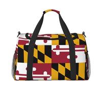 Bolsa de viaje con estampado de la bandera del estado de Maryland para fin de semana, bolsa de viaje para mujeres y hombres, bolsa de equipaje de mano, Black, Talla única