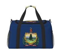 Bolsa de viaje con estampado de la bandera del estado de Vermont para fin de semana, bolsa de entrenamiento, bolsa de yoga, bolsa de lona para artículos personales para Audlts, Black, Talla única
