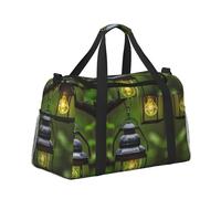 Bolsa de viaje con estampado de luciérnagas y linternas, bolsa de fin de semana, bolsa de gimnasio, bolsa de noche, artículos esenciales de viaje para mujeres y hombres, Black, Talla única
