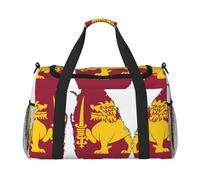 Bolsa de viaje con estampado de mapa de la bandera de Sri Lanka, bolsa de gimnasio para mujer, bolsa de mano acolchada, organizador de bolsa de fin de semana, Negro -, Talla única