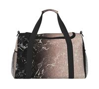 Bolsa de viaje con estampado de mármol en oro rosa, bolsa de fin de semana, bolsa de entrenamiento, bolsa de yoga, bolsa de lona para artículos personales para Audlts, Black, Talla única