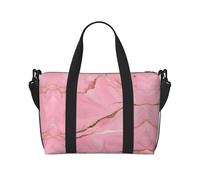 Bolsa de viaje con estampado de mármol rosa, bolsa de lona de entrenamiento, bolsa de hombro para noche, bolsa de fin de semana para mujeres y hombres, Negro -, Talla única