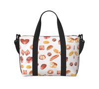 Bolsa de viaje con estampado de pan pintado, bolsa grande para gimnasio, fin de semana y viaje de negocios, bolsa de hombro, ligera