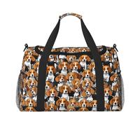 Bolsa de viaje con estampado de perro Beagle de dibujos animados, bolsa de viaje con estilo de 50 x 33 x 25,9 cm para gimnasio