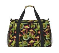 Bolsa de viaje con estampado de plantas carnívoras, bolsa de transporte para el gimnasio, 50 x 33 x 25,9 cm