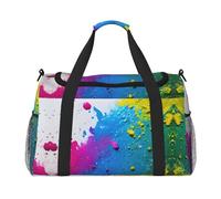 Bolsa de viaje con estampado de salpicaduras de pintura, bolsa de viaje para fin de semana, bolsa de gimnasio, bolsa de noche, artículos esenciales de viaje para mujeres y hombres, Black, Talla única