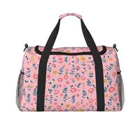 Bolsa de viaje con flores rosadas, vintage, floral, para gimnasio, fin de semana, para hombres y mujeres, equipaje de mano ligero para entrenamiento y vacaciones