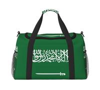 Bolsa de viaje con la bandera de Arabia Saudita, bolsas de fin de semana para mujeres y hombres, para aventuras al aire libre, ideal para acampar y senderismo, Negro -, Talla única