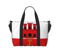 Bolsa de viaje con la bandera de Gibraltar, ligera, para hombres y mujeres, bolsa de viaje impermeable para viajes de fin de semana al gimnasio
