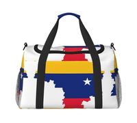 Bolsa de viaje con la bandera de Venezuela, bolsas de fin de semana para mujeres y hombres, para aventuras al aire libre, ideal para acampar y senderismo, Black, Talla única