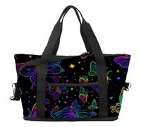 Bolsa de viaje con lazos, margaritas y corazones, bolsa expansible para fin de semana, bolsa de noche, impermeable, para deporte, gimnasio, hospital, Multicolor 18, Talla única, Bolsa de viaje