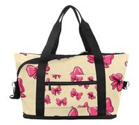 Bolsa de viaje con lazos y corazones, bolsa de viaje expandible para fin de semana, impermeable, para deporte, gimnasio, hospital, Multicolor 10, Talla única, Bolsa de viaje