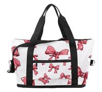 Bolsa de viaje con lazos y corazones, bolsa de viaje expandible para fin de semana, impermeable, para deporte, gimnasio, hospital, Multicolor 5, Talla única, Bolsa de viaje