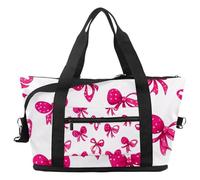 Bolsa de viaje con lazos y corazones, bolsa de viaje expandible para fin de semana, impermeable, para deporte, gimnasio, hospital, Multicolor 8, Talla única, Bolsa de viaje