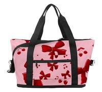 Bolsa de viaje con lazos y corazones, bolsa de viaje expandible para fin de semana, impermeable, para deporte, gimnasio, hospital, Multicolor 16, Talla única, Bolsa de viaje